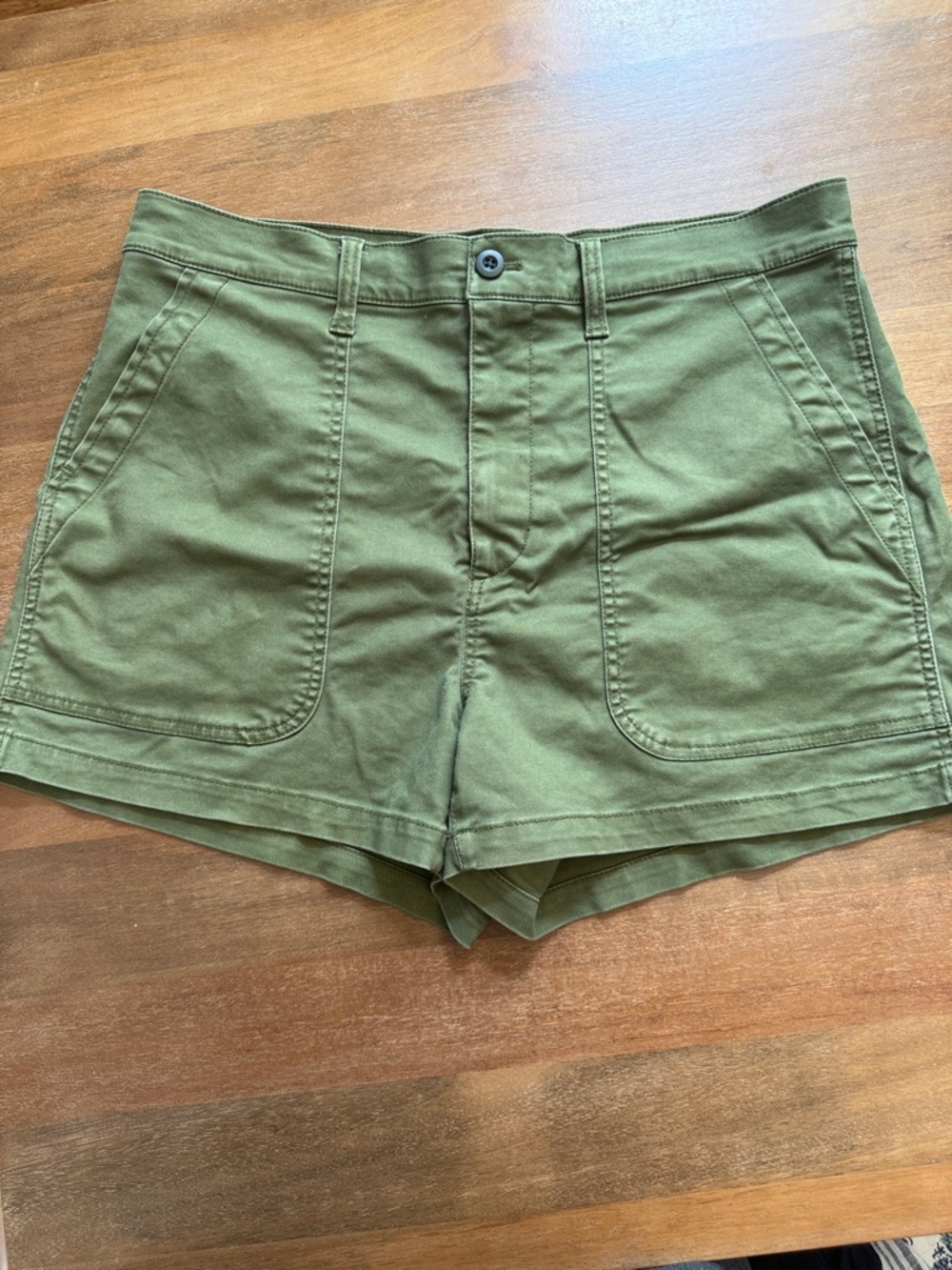 Madewell Sz 31 Womens Olive Green High-Rise Utility Shorts